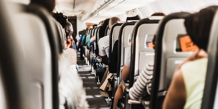 passengers inside an airplane